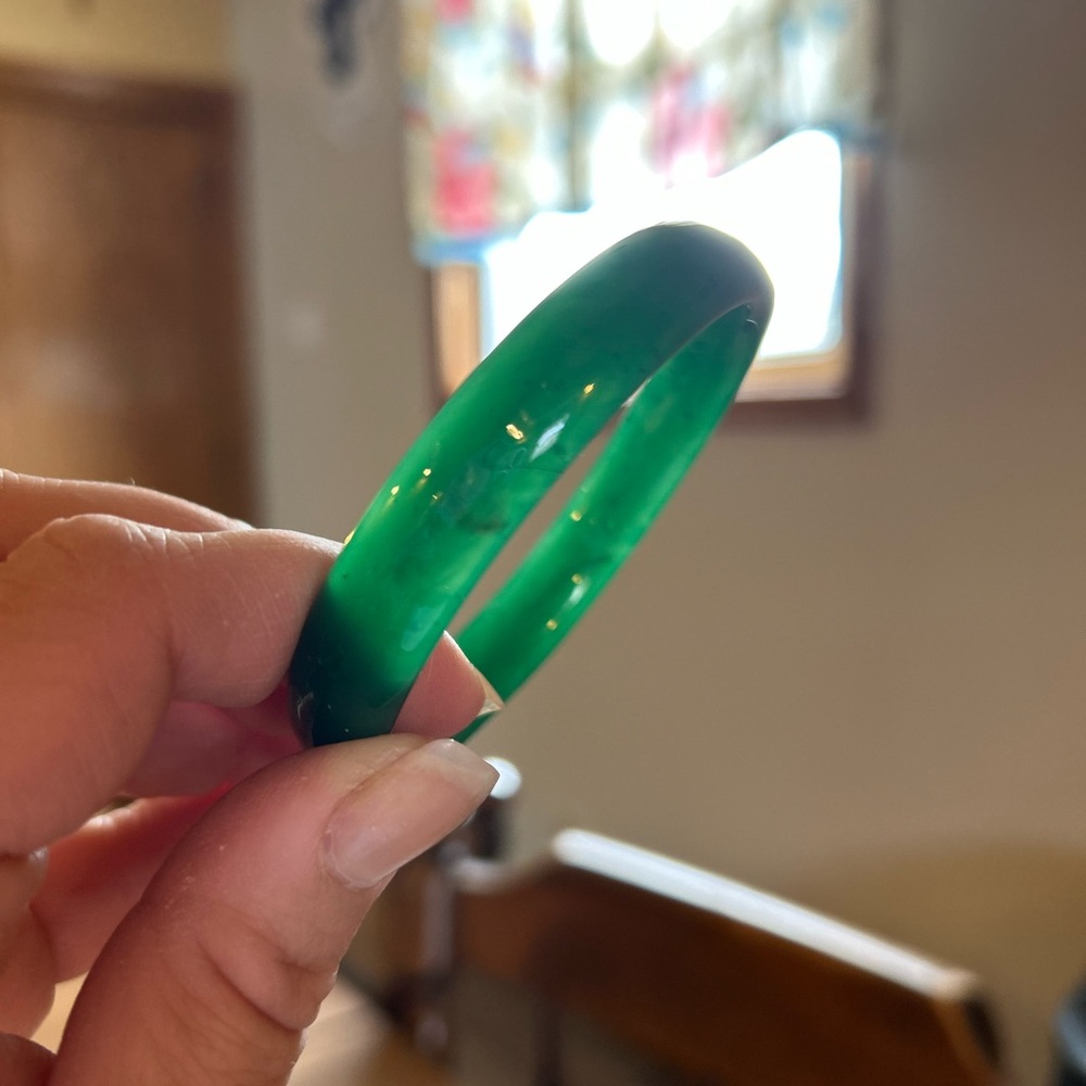 Green Jade Bangle Bracelet